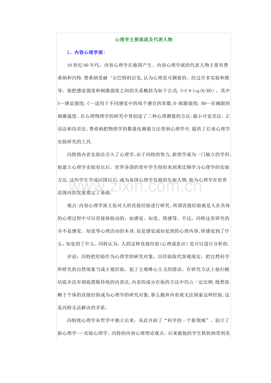 心理学主要流派及代表人物.doc_第1页