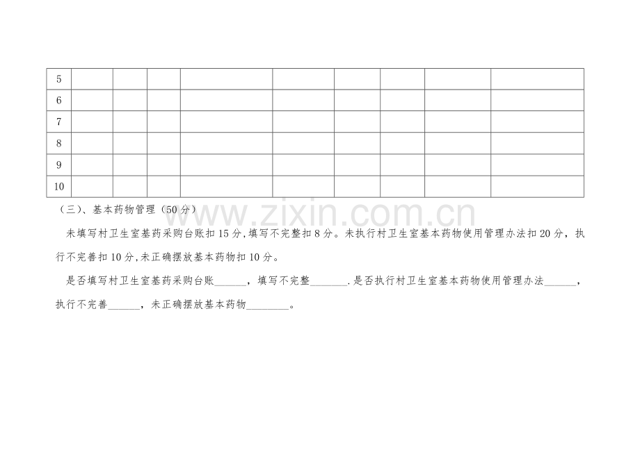 村卫生室基本药物制度考核表.doc_第2页