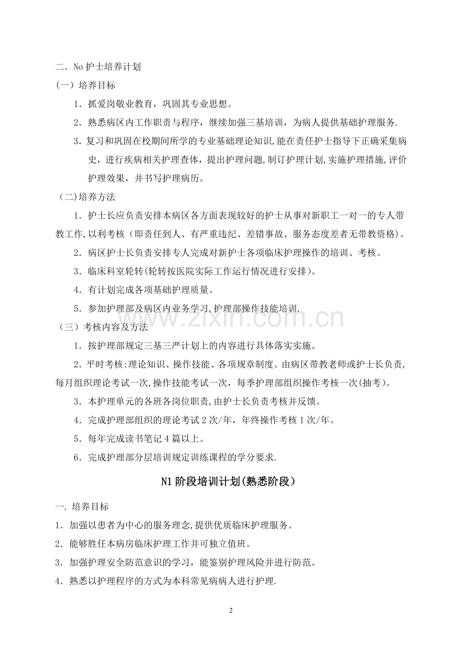 护理部护士分层培训计划2018.doc_第2页