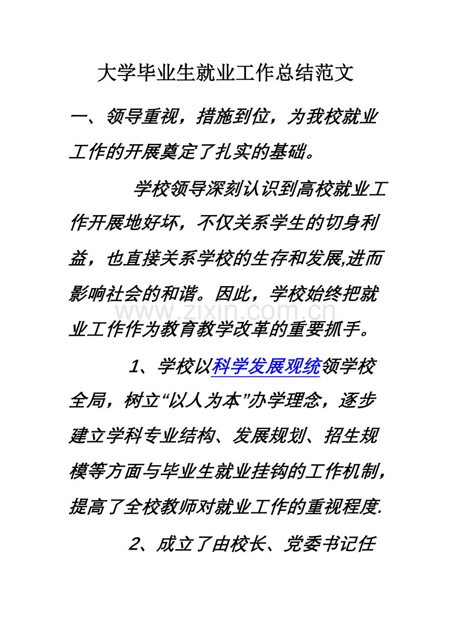 大学毕业生就业工作总结范文.doc_第1页