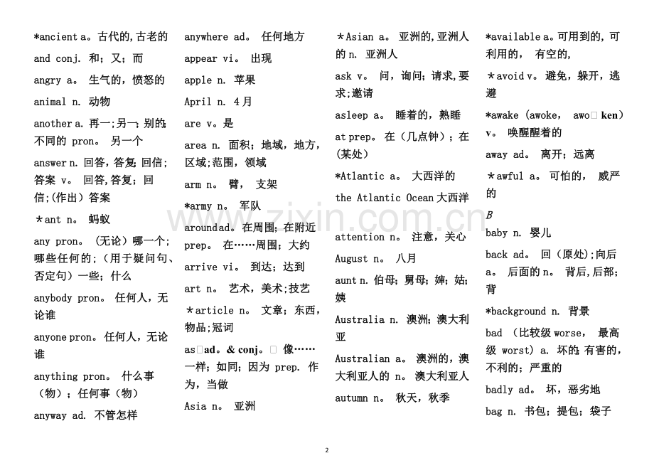 新课标初中英语词汇表1600.doc_第2页