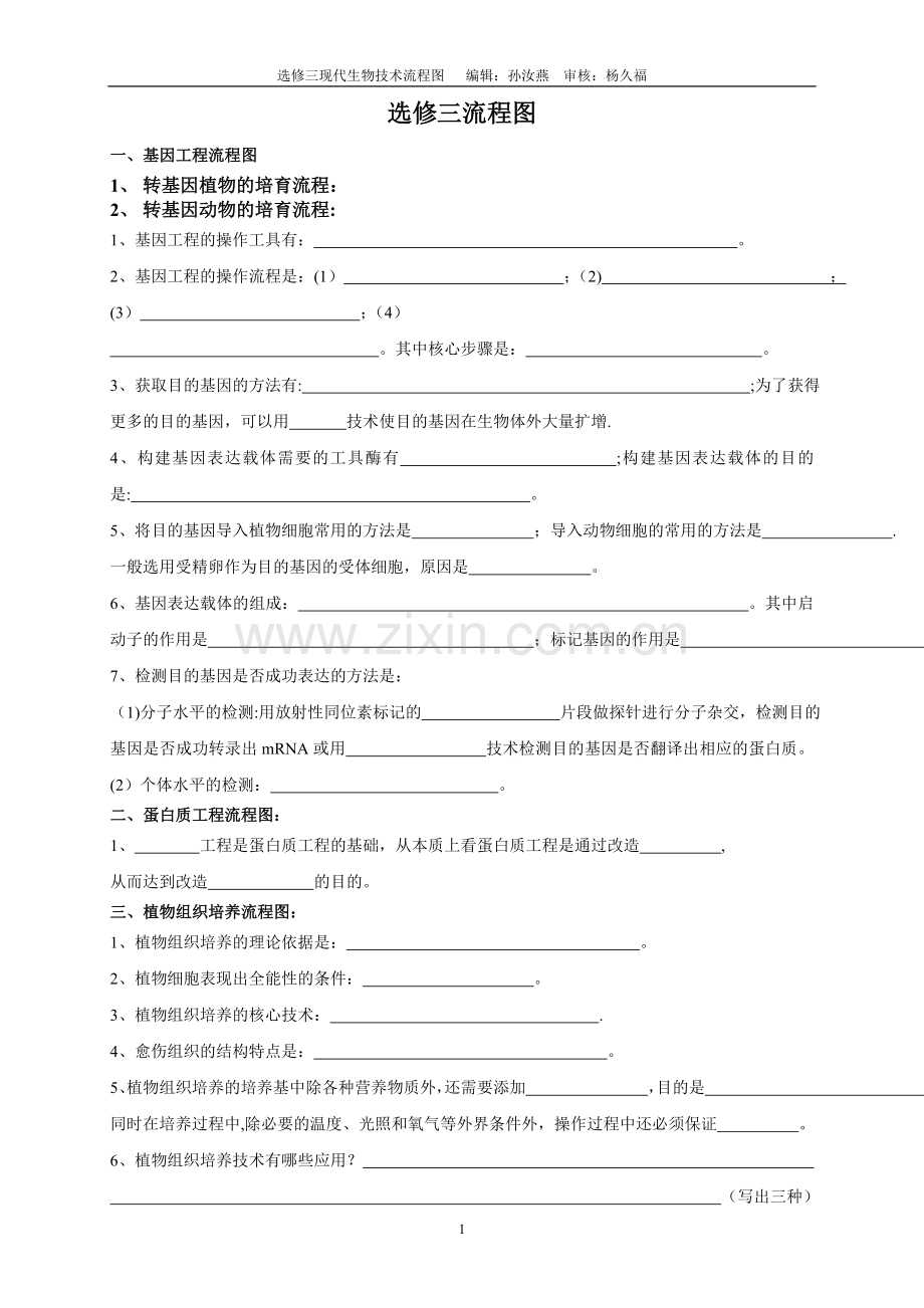 人教版高中生物选修三流程图.doc_第1页