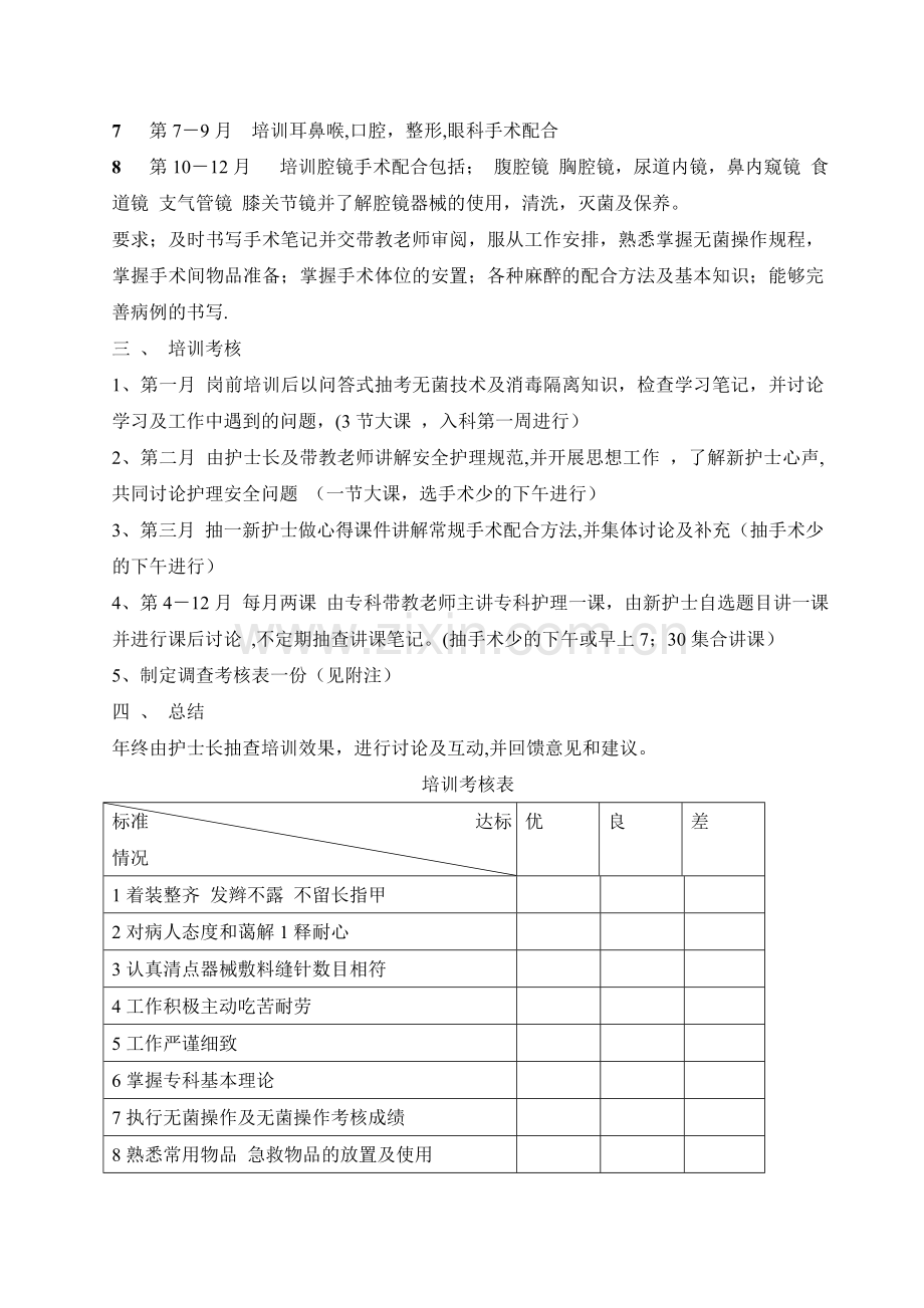 手术室专业护士规范化培训计划.doc_第2页