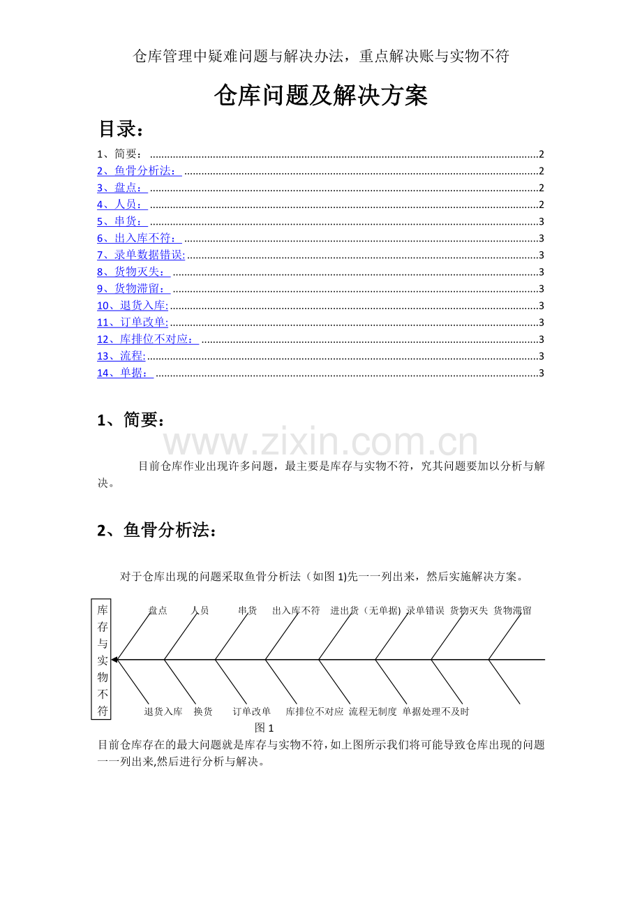 仓库管理中疑难问题与解决办法-重点解决账与实物不符.doc_第1页
