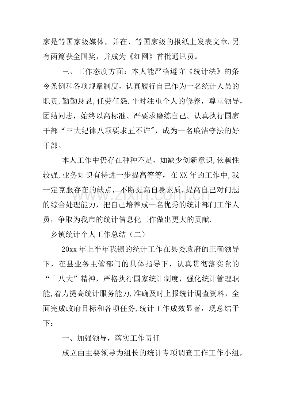 乡镇统计个人工作总结.docx_第2页