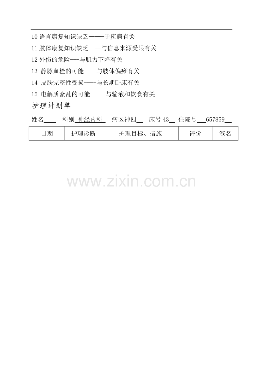 脑梗死护理计划表.doc_第2页