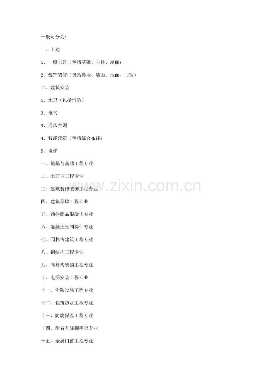 建设工程专业划分.doc_第1页