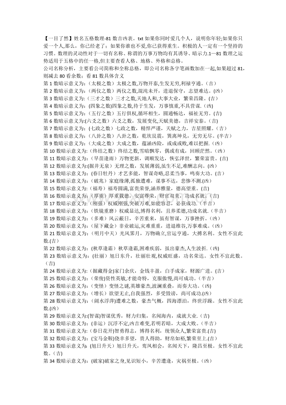 姓名五格数理-81数吉凶表.doc_第1页