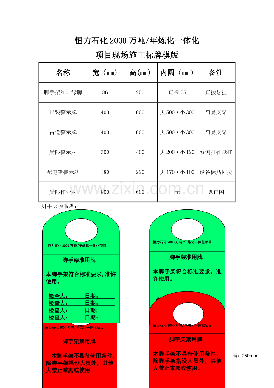 施工现场标牌模版.doc_第1页