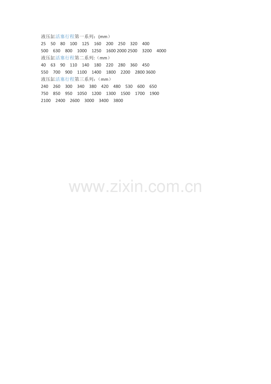 液压油缸行程系列表.doc_第1页