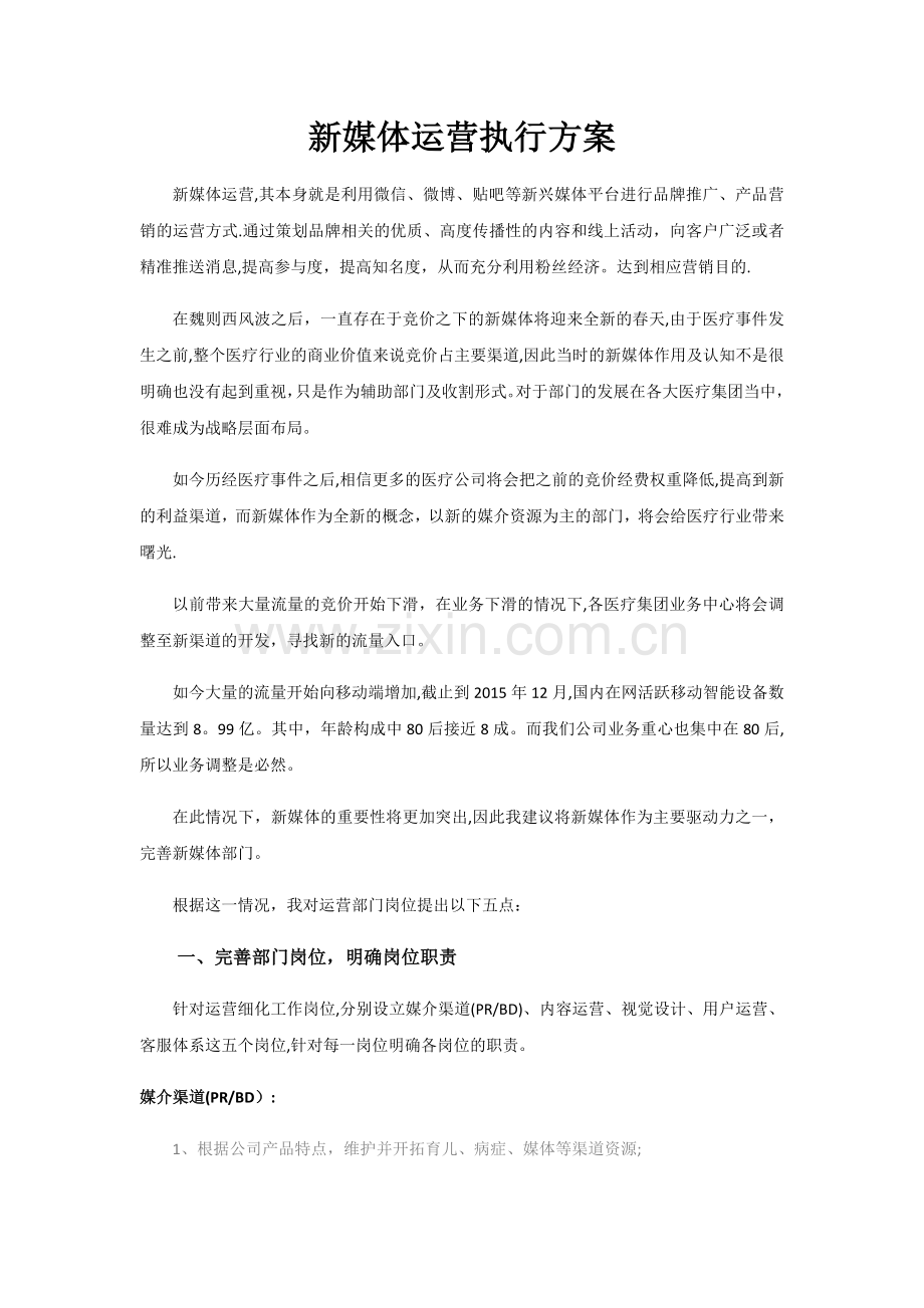 新媒体运营发展建议及解决方案.doc_第1页