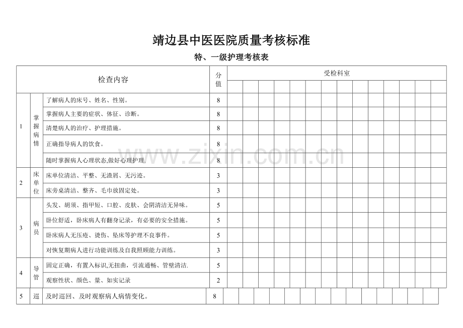 特一级护理考核表.doc_第1页