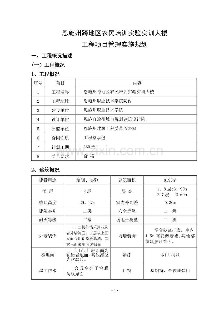 工程项目管理实施规划.doc_第1页