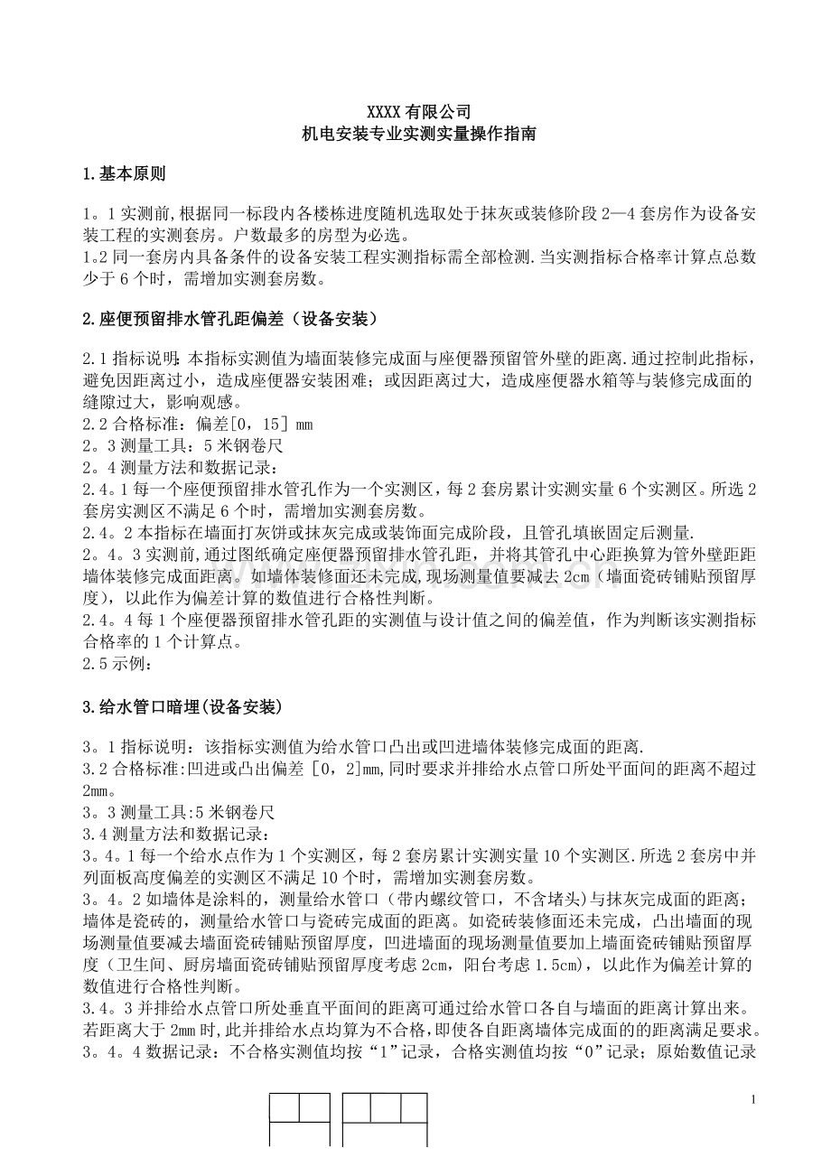 水电安装专业实测实量操作指南.doc_第1页