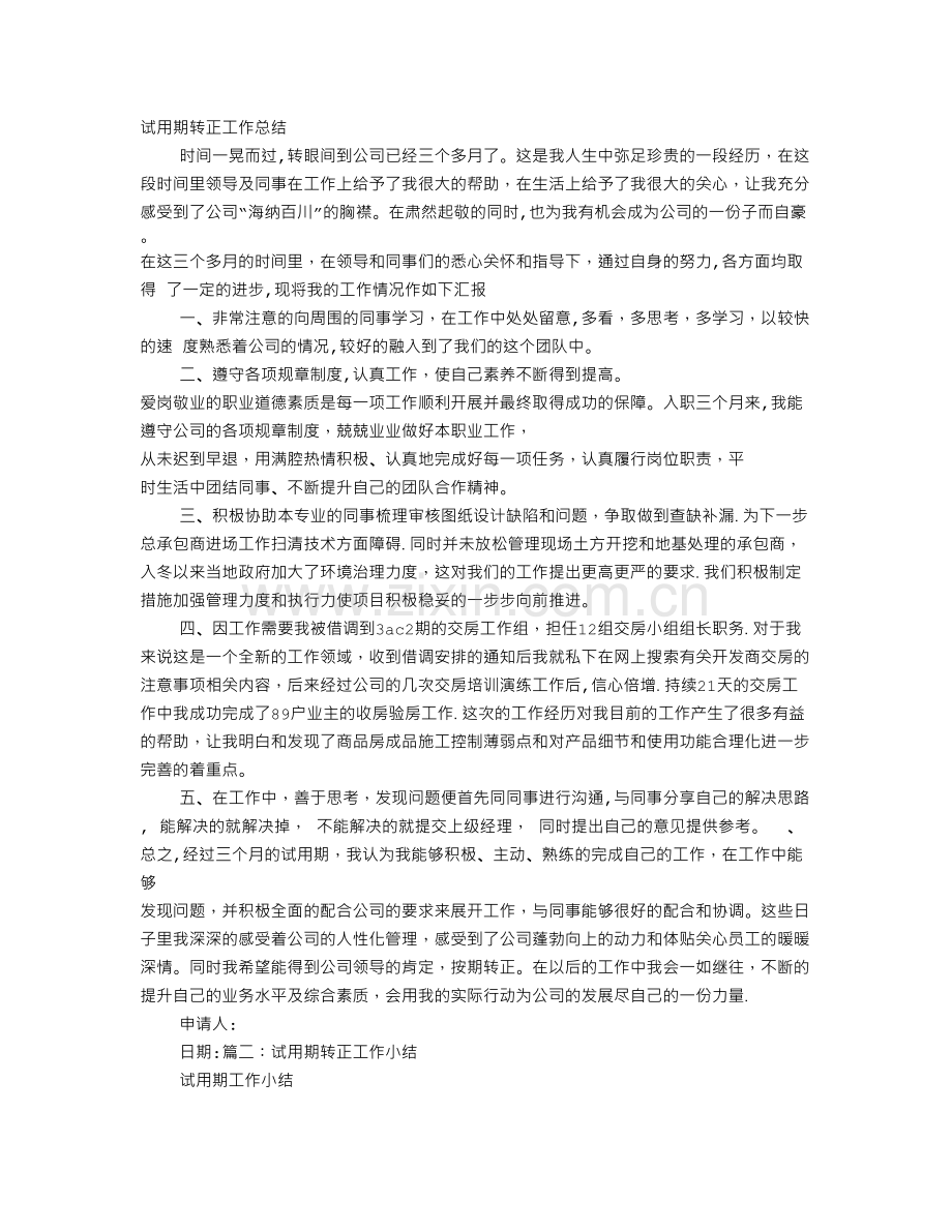 秘书试用期转正工作总结.doc_第1页