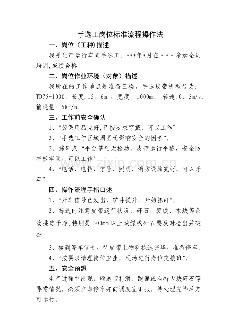 手选工岗位标准流程操作法.doc_第1页