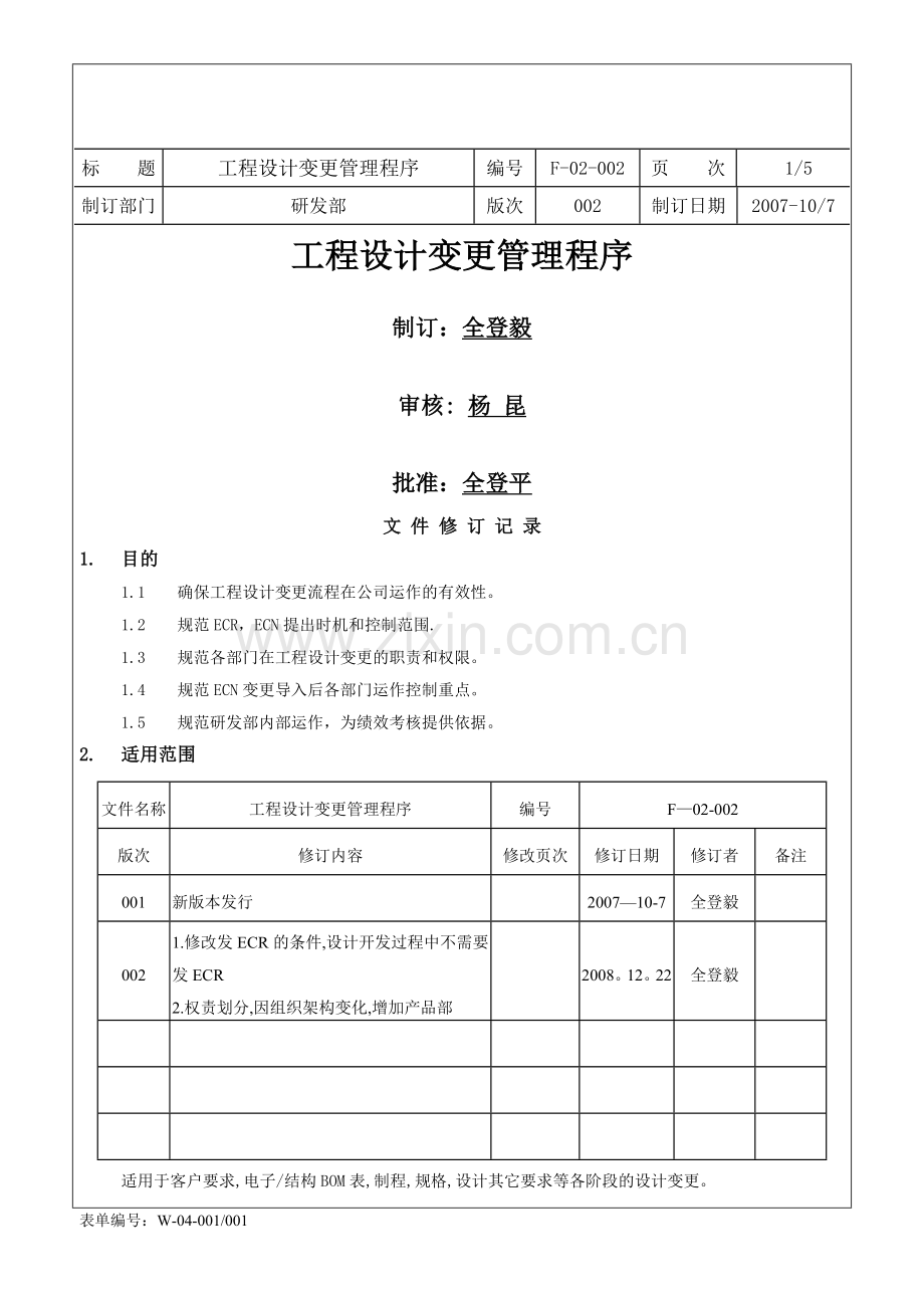 工程设计变更管理程序.doc_第1页