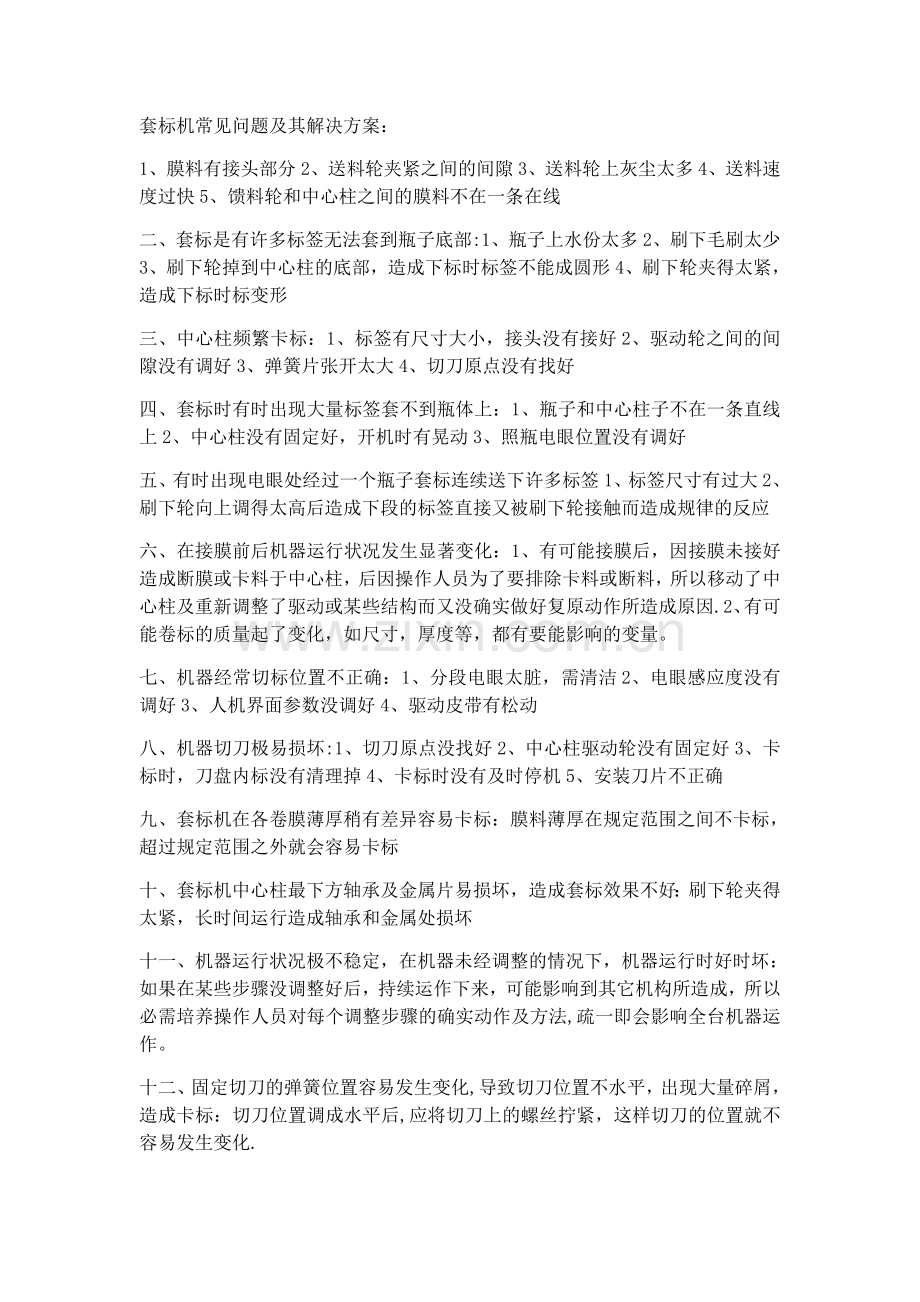 套标机常见问题及其解决方案.doc_第1页