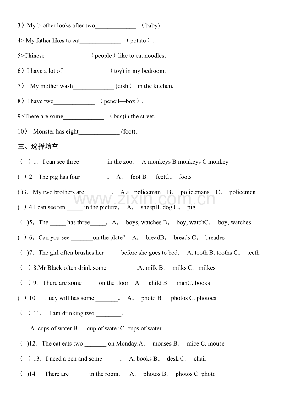 小学阶段名词变复数的总结与专项练习.doc_第2页