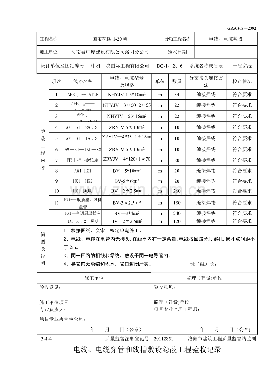 电线、电缆穿管和线槽敷设隐蔽工程验收记.doc_第2页