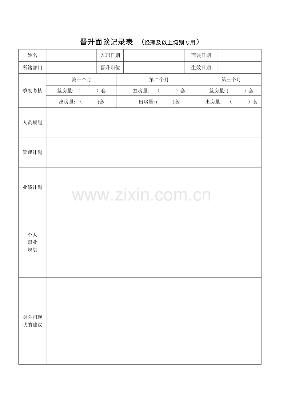 晋升面谈记录表.doc_第1页
