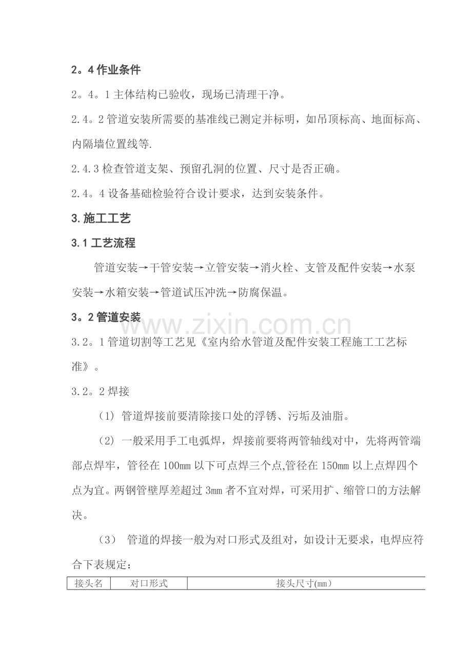 消防栓及给水设备施工工艺标准.doc_第2页