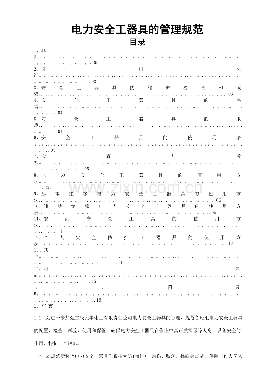 电力安全工器具管理规范...doc_第1页