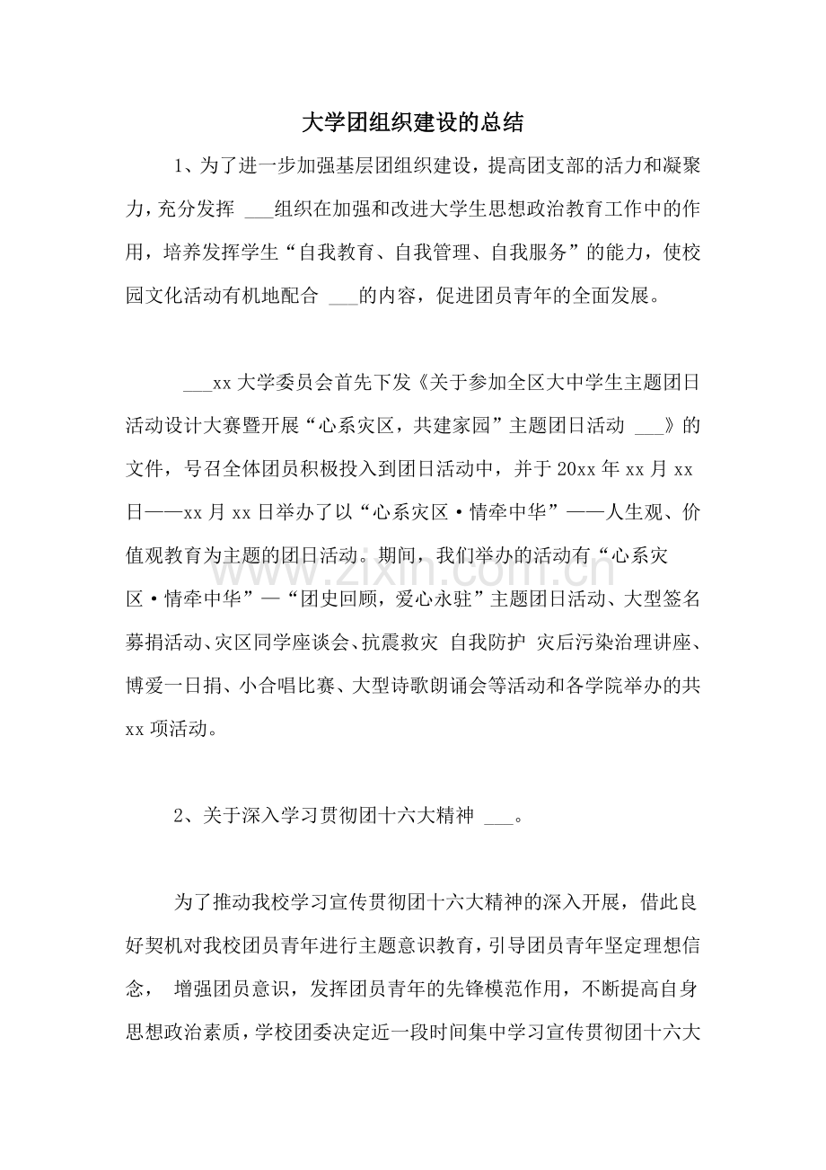 大学团组织建设的总结.doc_第1页
