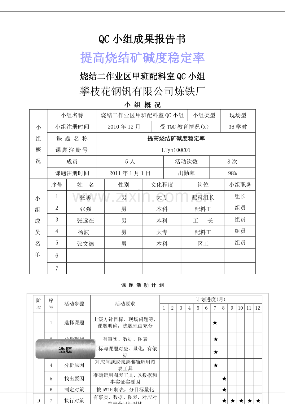 烧结车间提高碱度稳定率的质量管理成果.doc_第1页