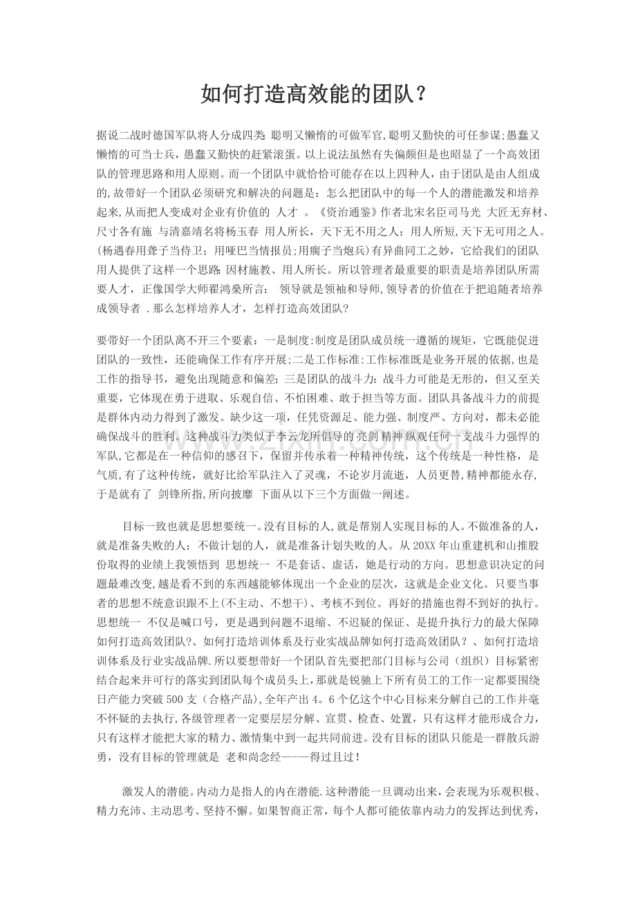 如何打造高效精英管理团队.doc_第1页