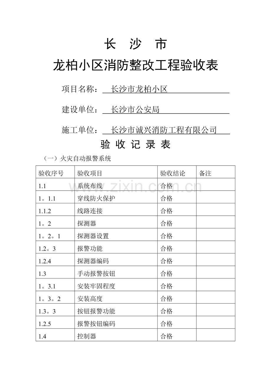 消防整改工程验收表.doc_第1页