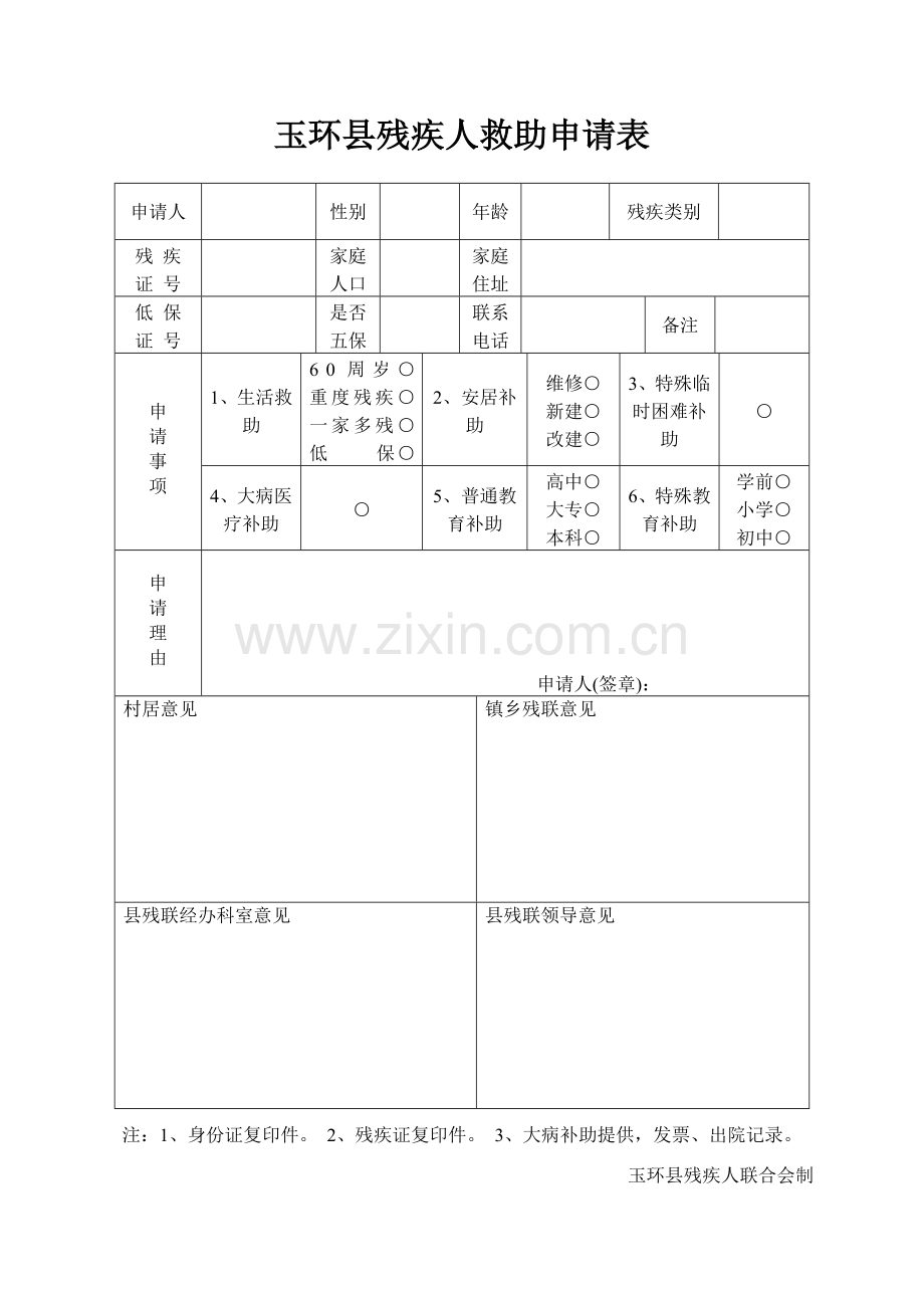 玉环县残疾人康复补助申请表.doc_第2页