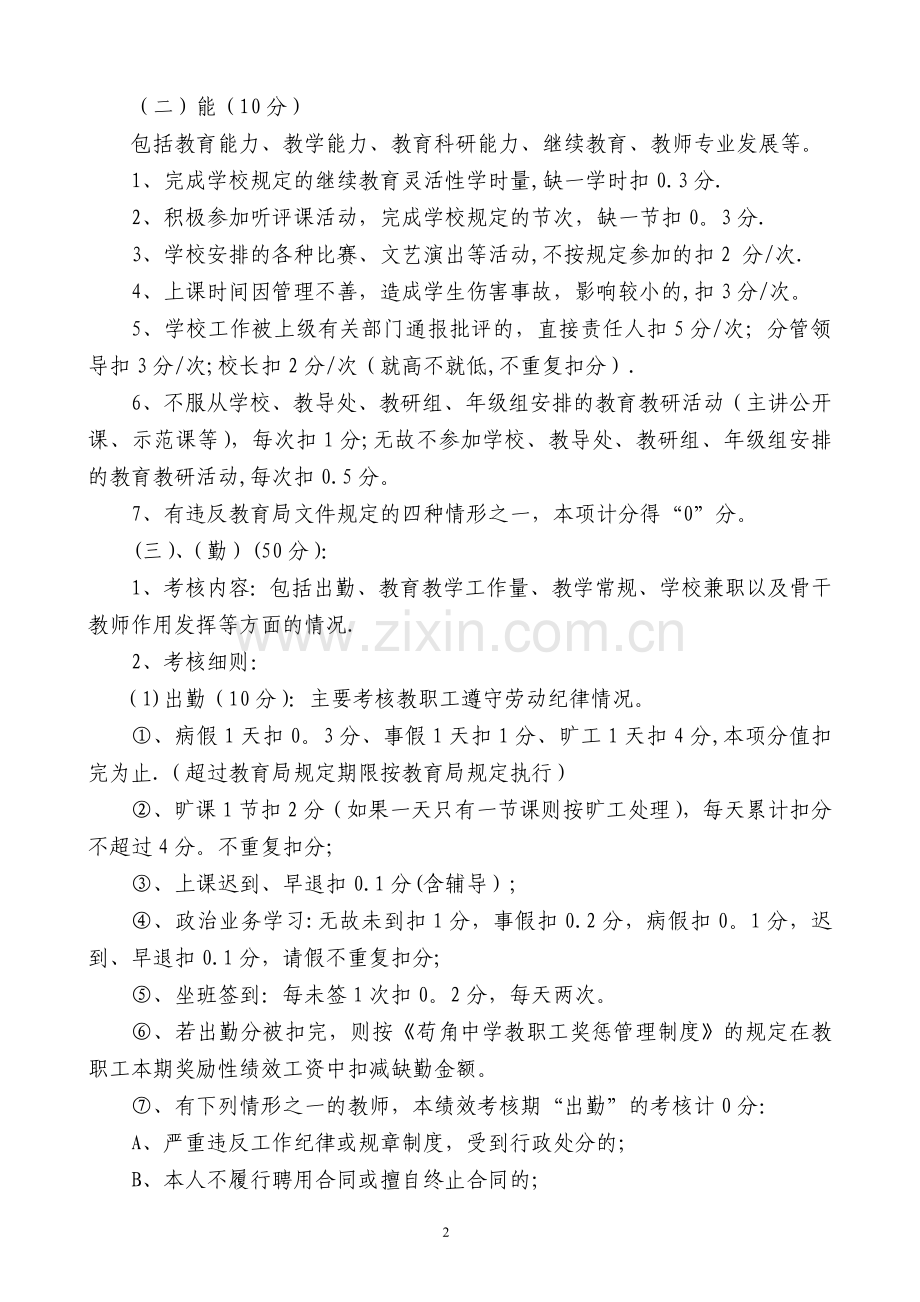 苟角中学奖励性绩效工资考核细则(讨论稿).doc_第2页