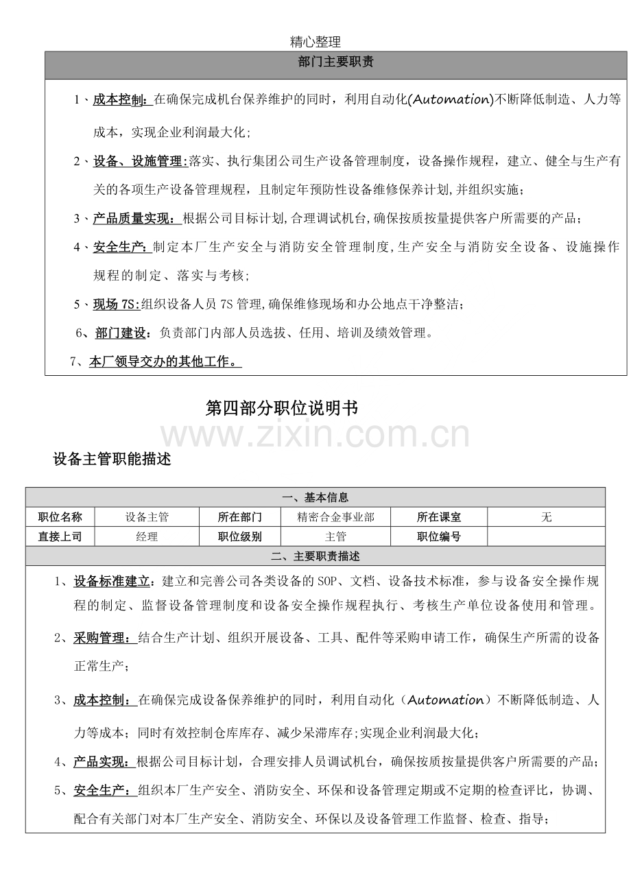 设备部组织架构及岗位责任说明.doc_第2页