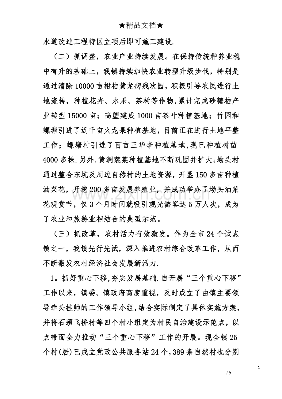 乡镇年度主要亮点工作总结和工作计划.doc_第2页
