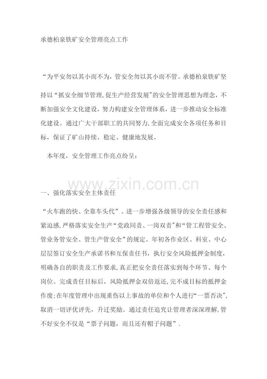 安全管理亮点工作.doc_第1页