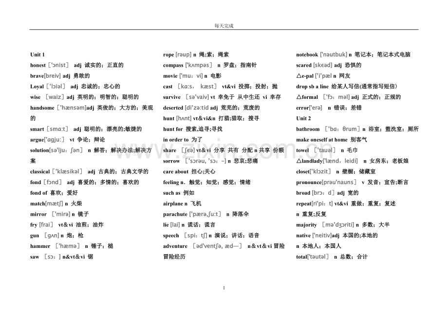 词汇表(附音标).doc_第1页