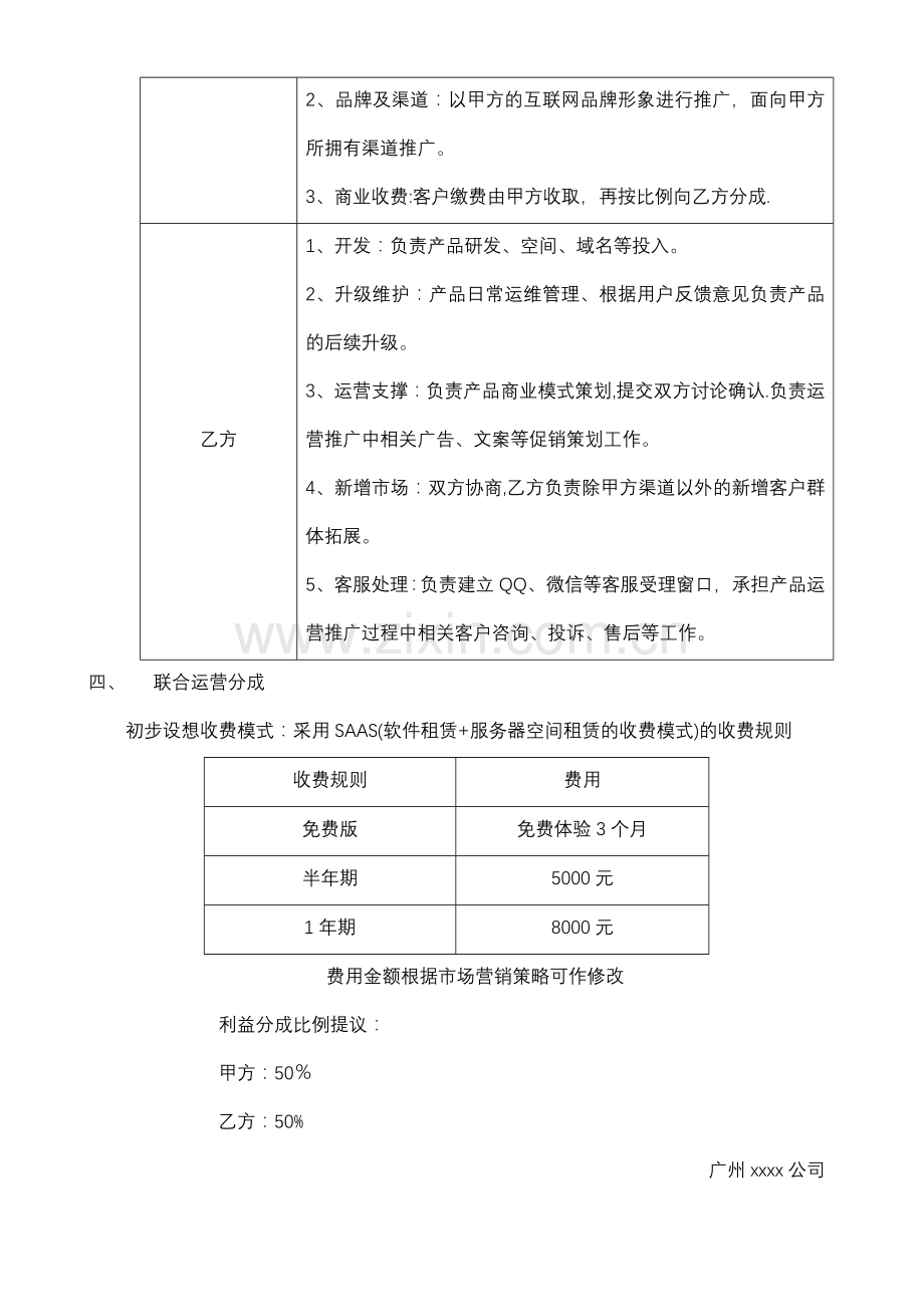 联合运营项目合作方案书--模板.doc_第2页