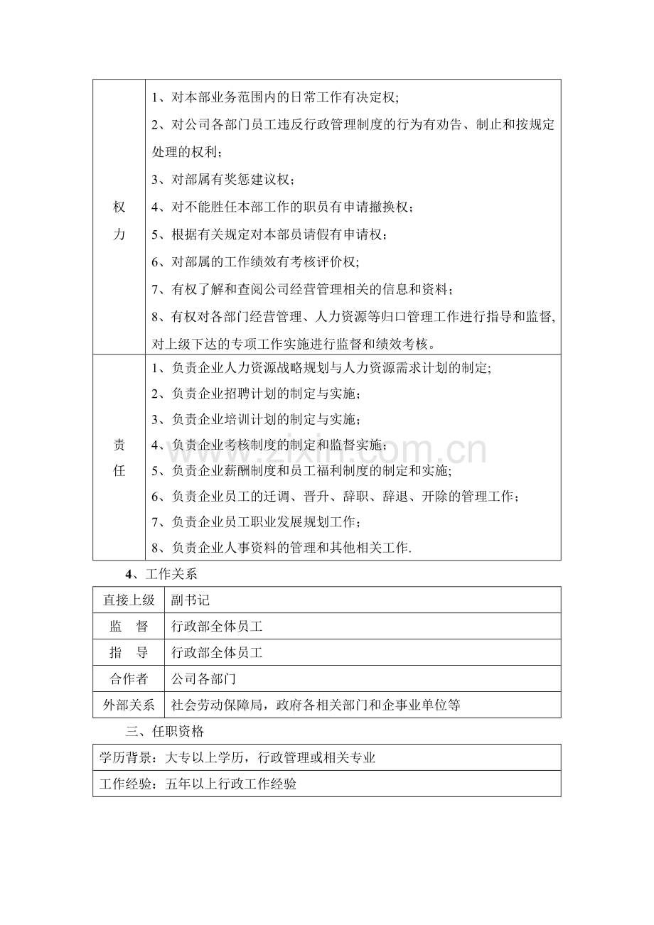 行政部部长岗位职责说明书-(2).doc_第2页