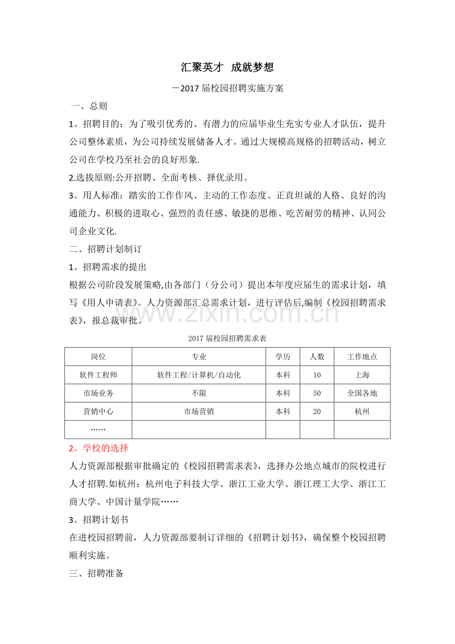 校园招聘方案69100.doc_第1页