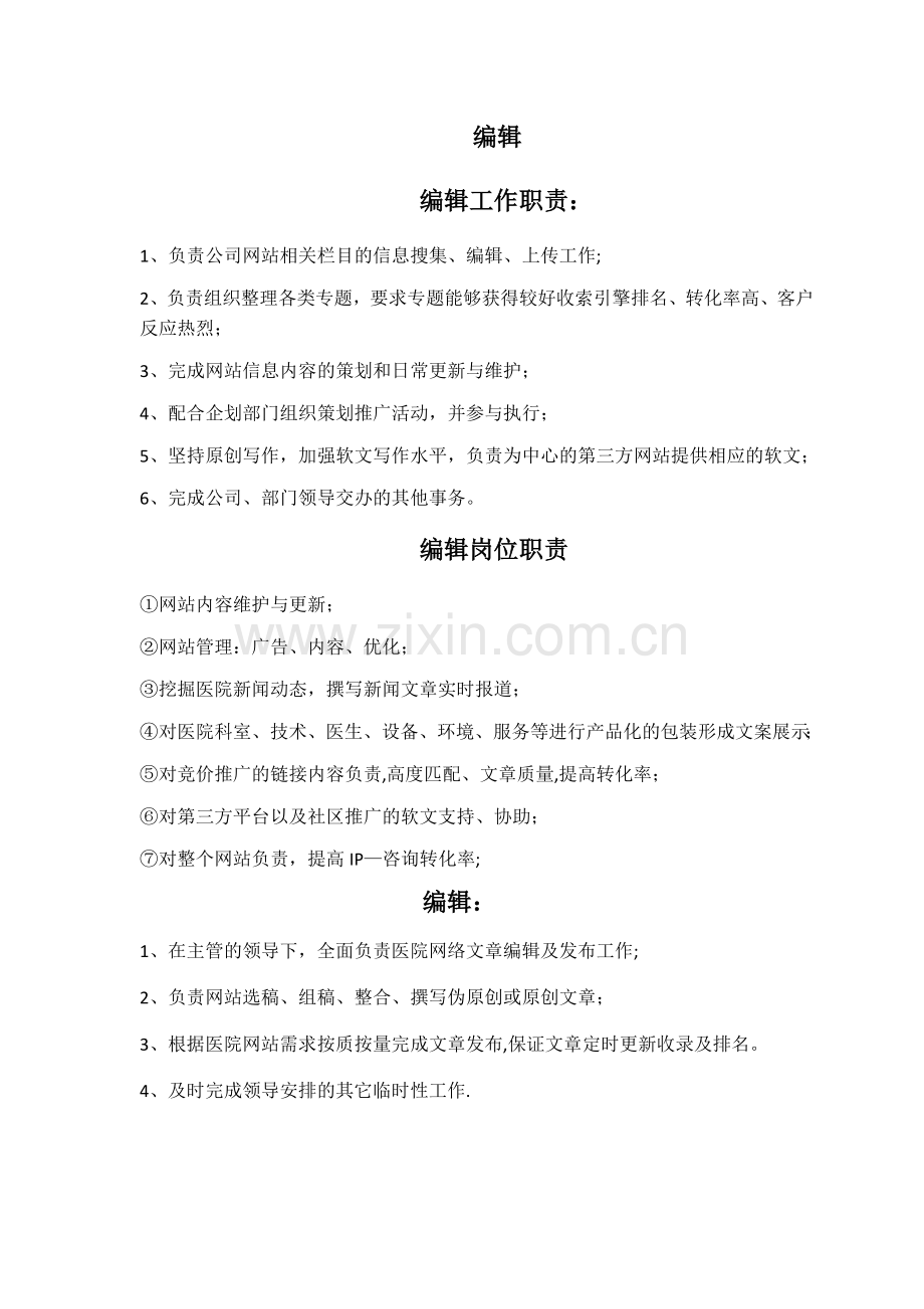 编辑岗位职责.docx_第1页