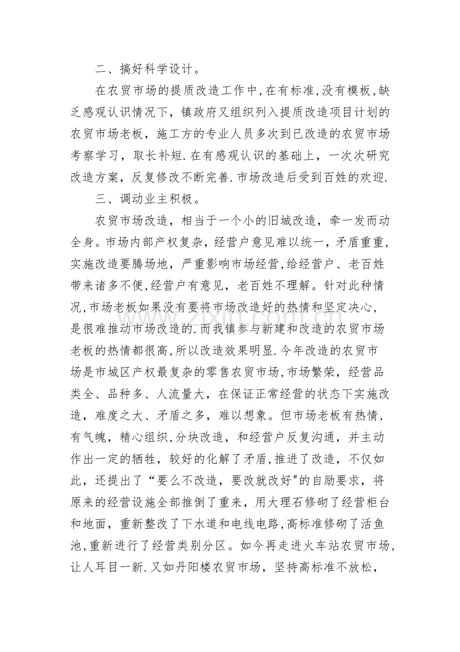 柑子园镇农贸市场提升改造工作总结.doc_第2页