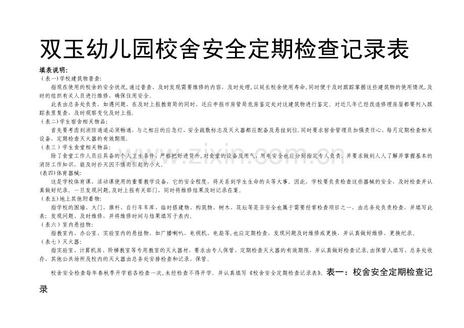校舍安全定期检查记录表.doc_第1页