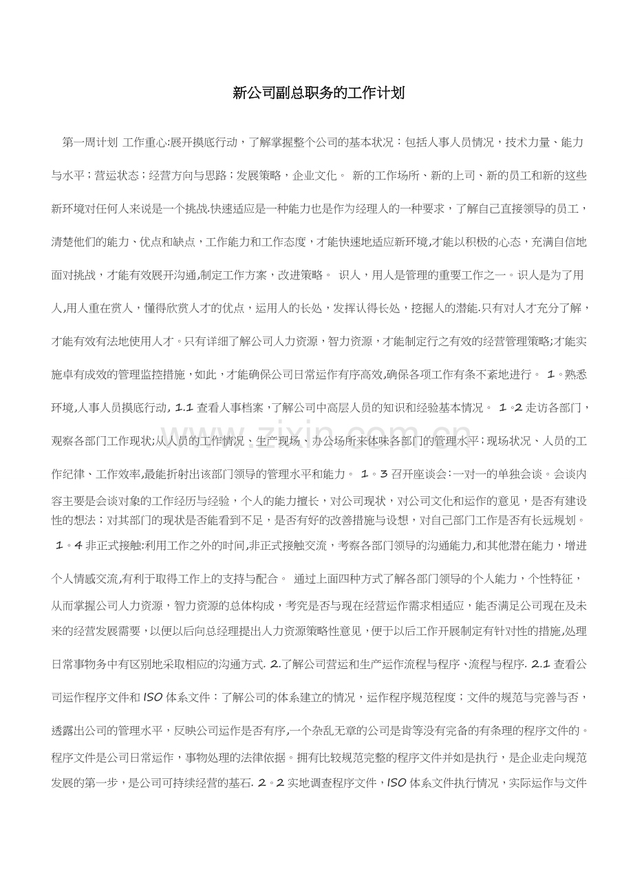 新副总工作计划.doc_第1页