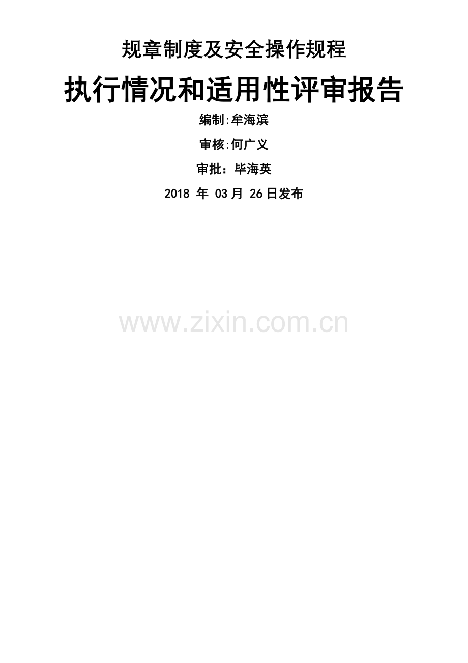 安全管理制度执行情况和适用性评审报告.doc_第1页