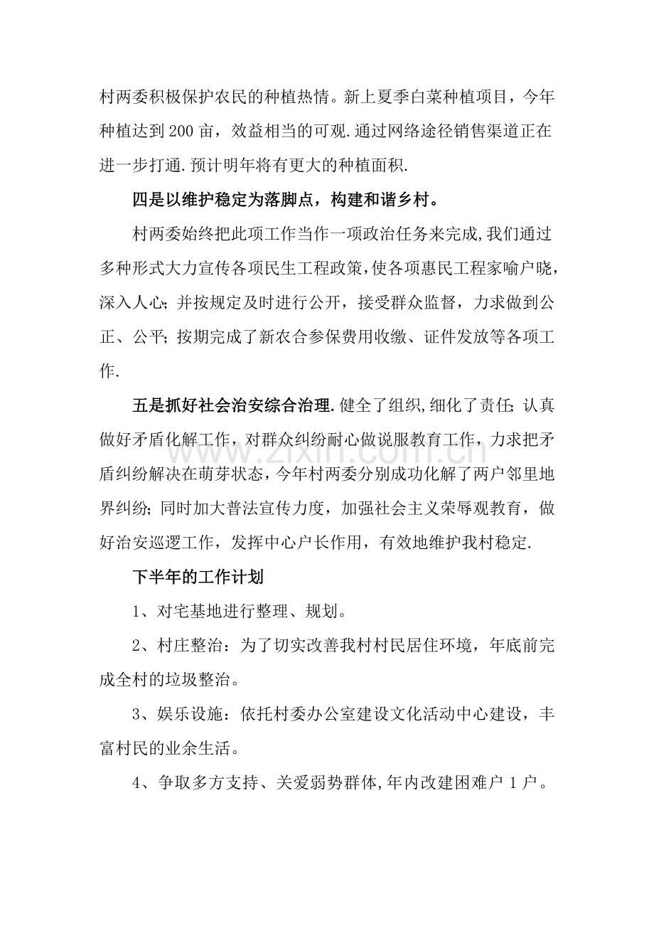 村级上半年工作总结及下半年计划.doc_第2页