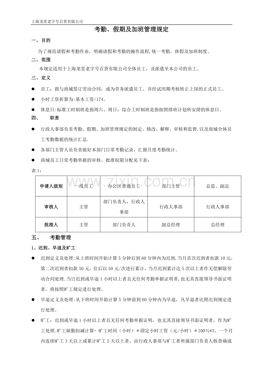 考勤、假期及加班管理制度0909.doc_第1页