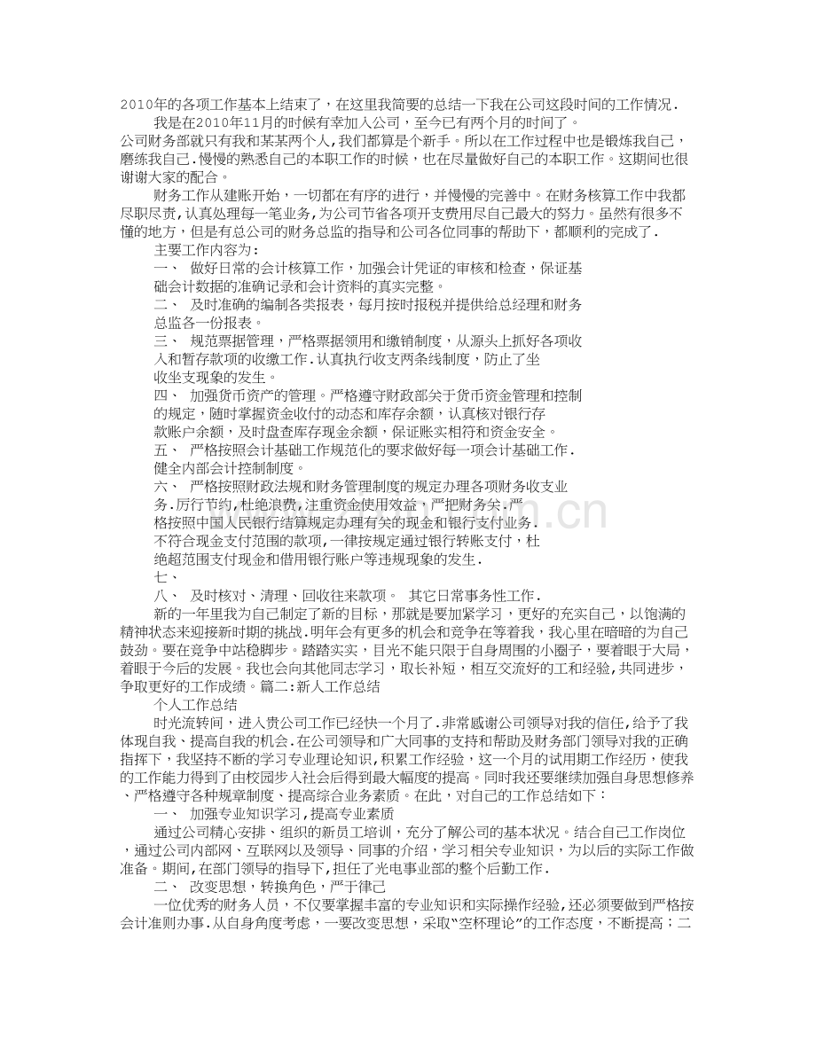 新人财务工作总结.doc_第1页