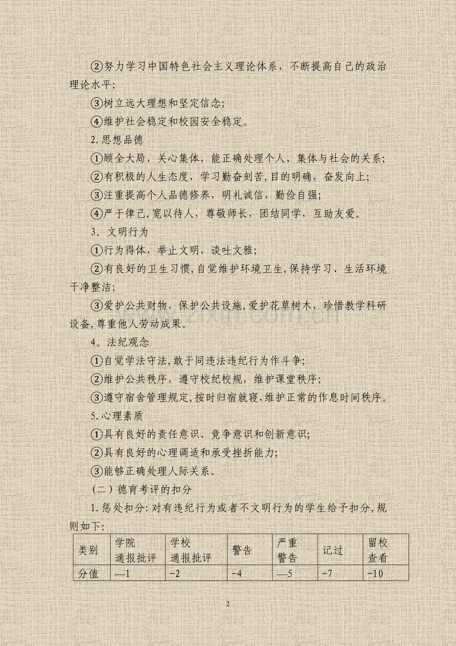 西南大学数学与统计学院学生综合考评办法.doc_第2页