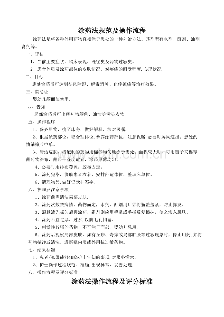 涂药法规范及操作流程.doc_第1页